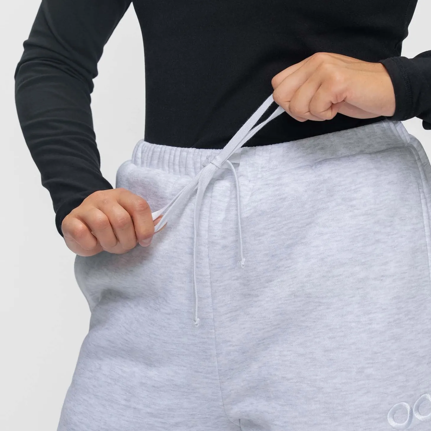 Light Grey Marle Sherpa Lined Cuff Trackpant