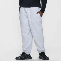 Light Grey Marle Sherpa Lined Cuff Trackpant