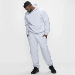 Light Grey Marle Sherpa Lined Cuff Trackpant