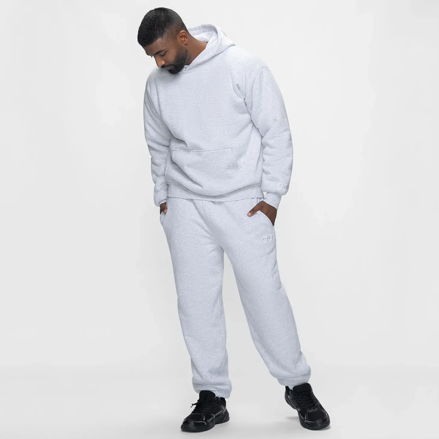 Light Grey Marle Sherpa Lined Cuff Trackpant