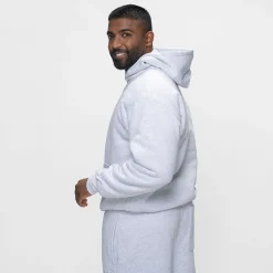Light Grey Marle Sherpa Lined Fleece Hoodie