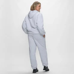 Light Grey Marle Sherpa Lined Fleece Hoodie