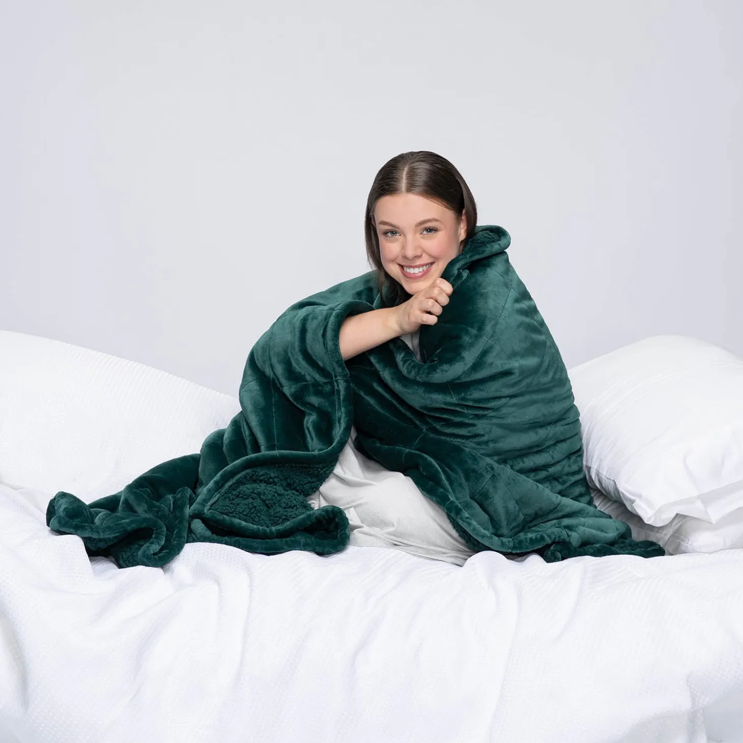 Moss Green Sherpa Blanket