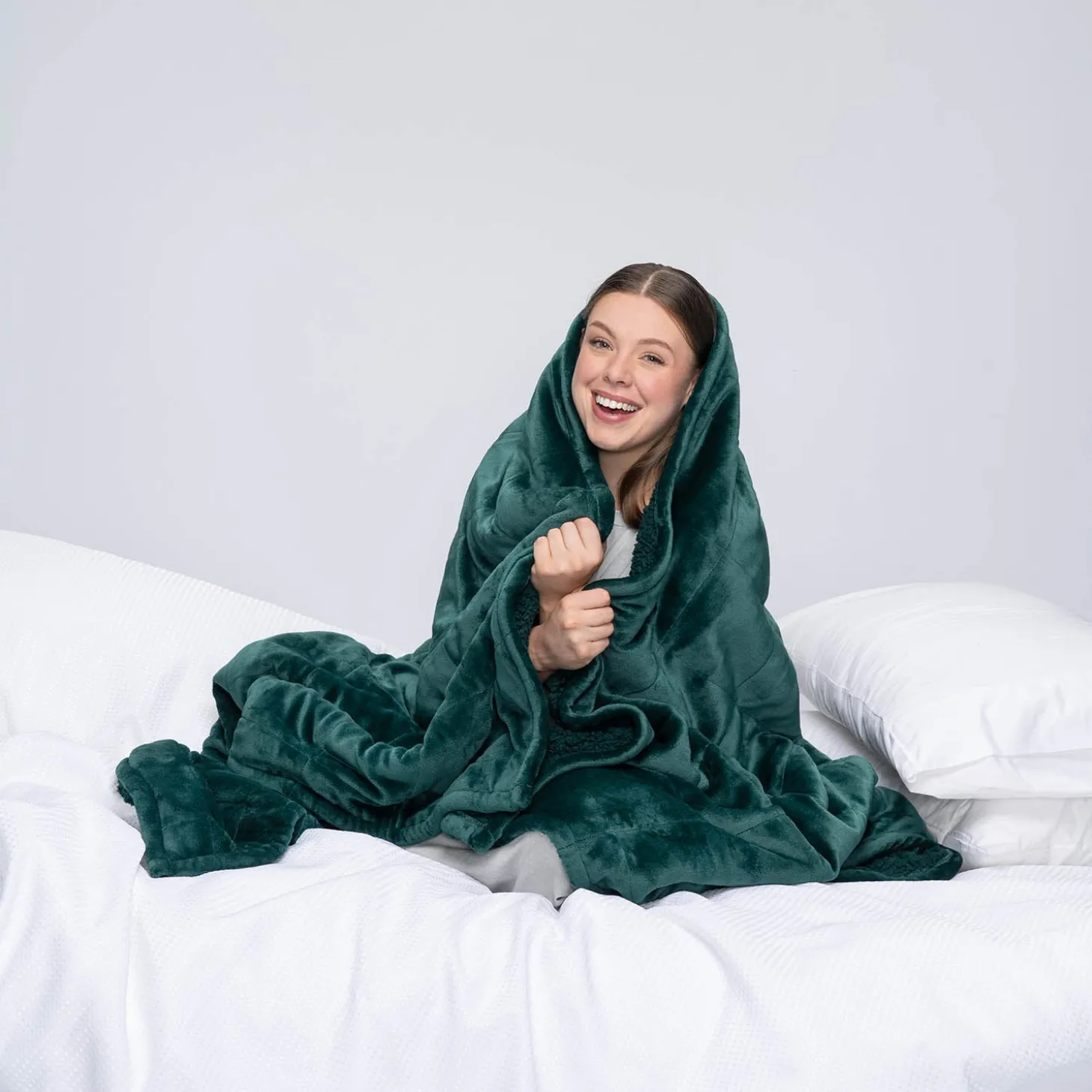 Moss Green Sherpa Blanket