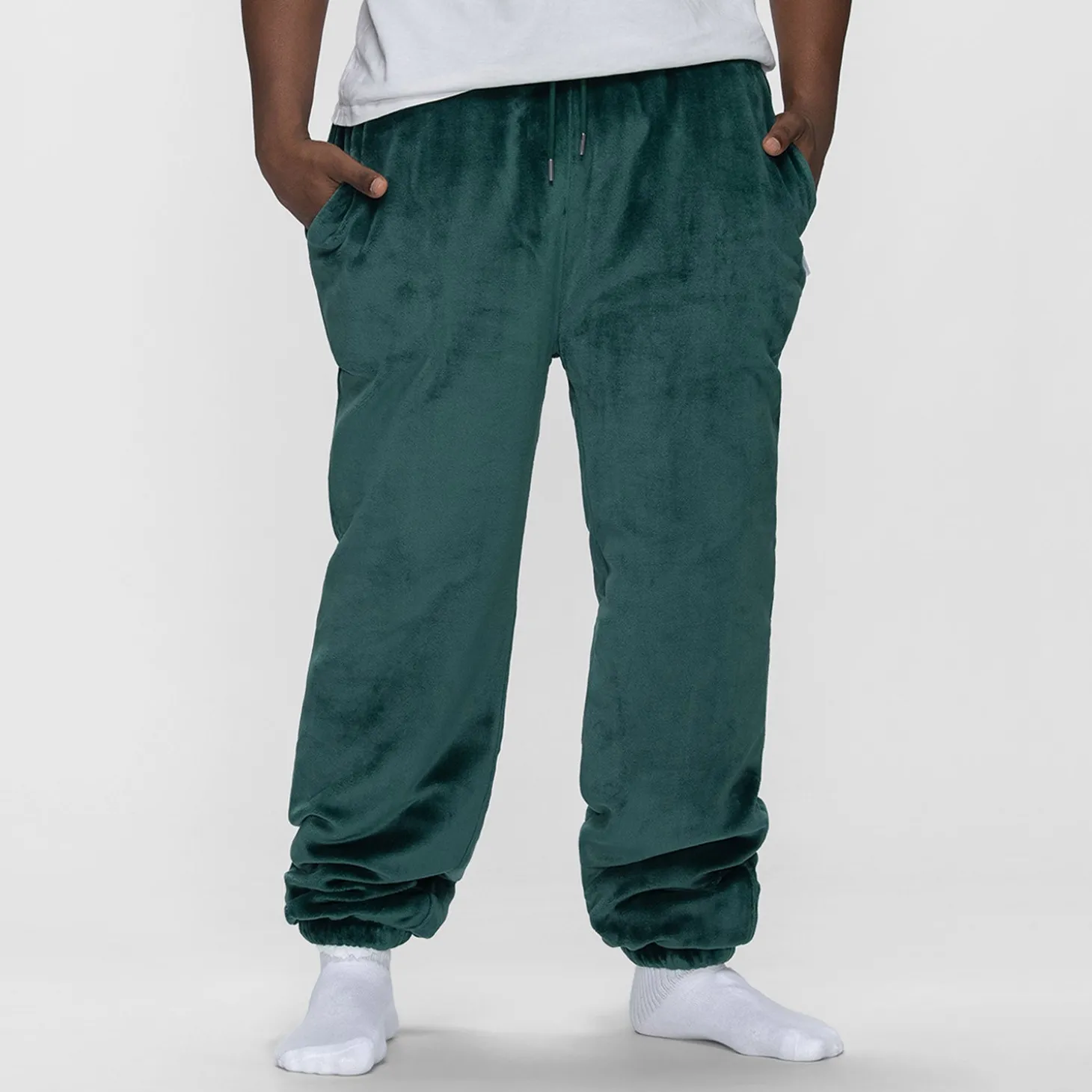 Moss Green Sherpa Cuffed Pant