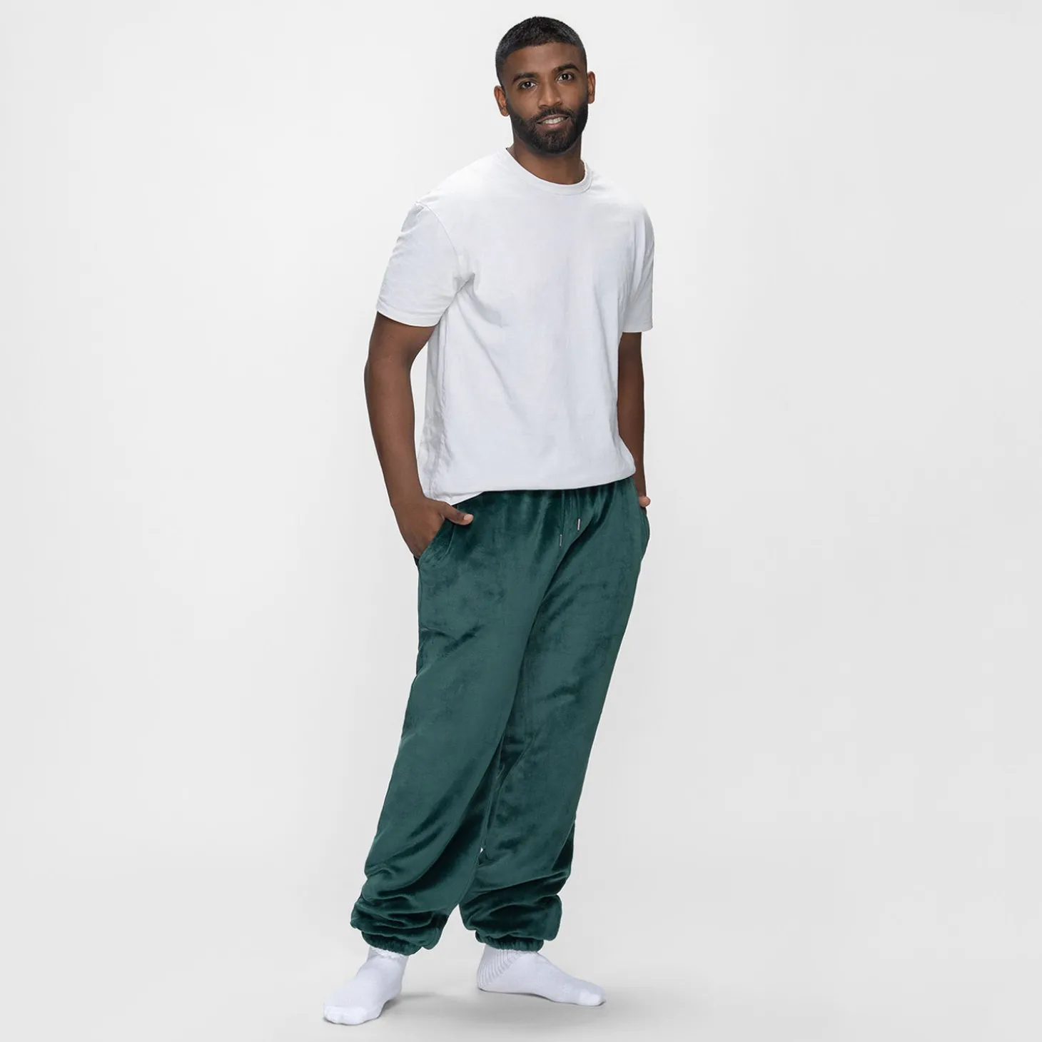 Moss Green Sherpa Cuffed Pant