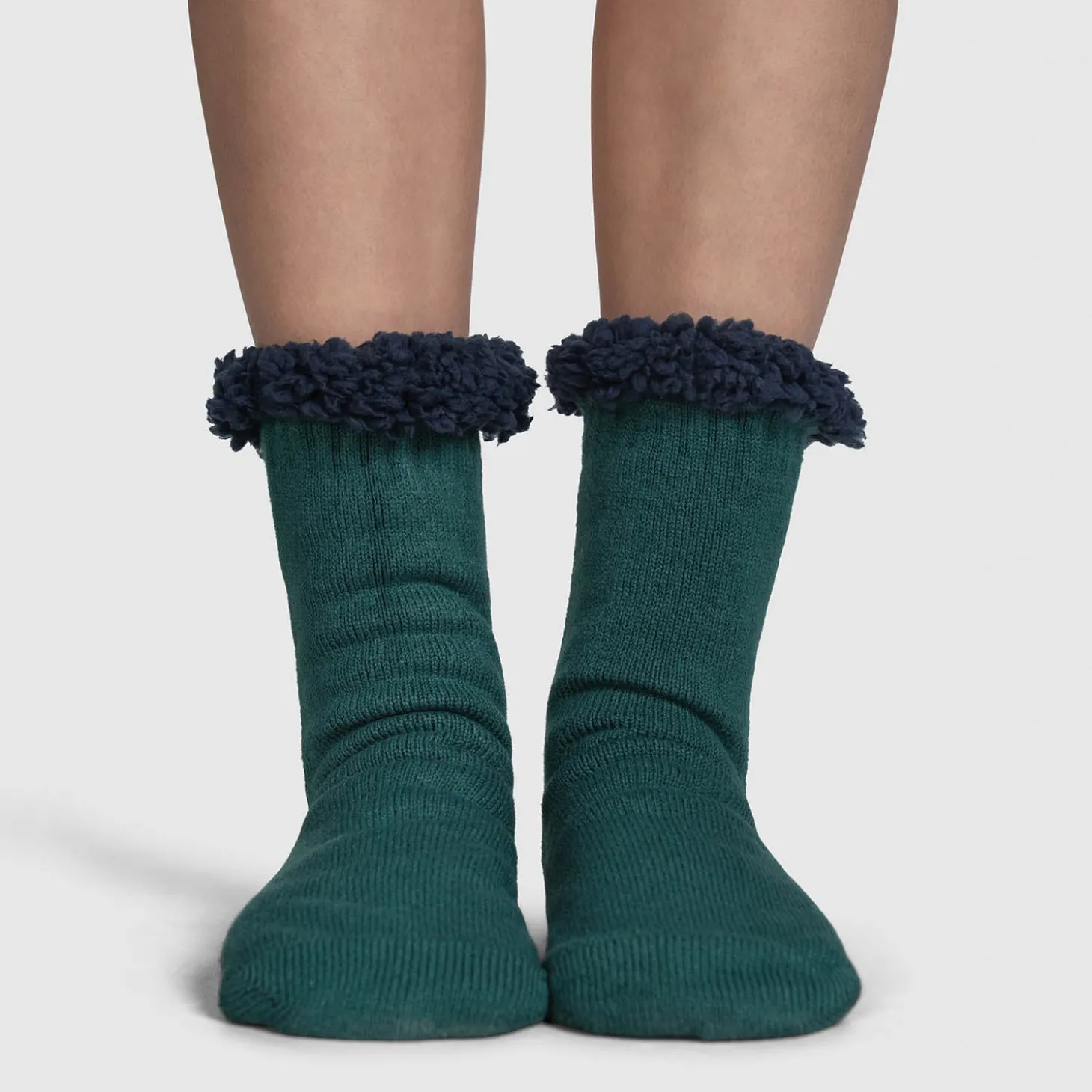 Moss Green Sherpa Socks