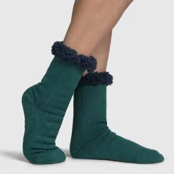 Moss Green Sherpa Socks