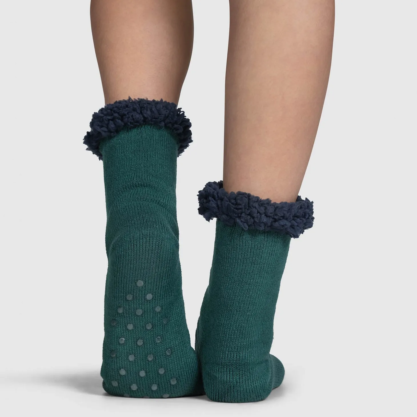 Moss Green Sherpa Socks