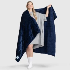 Navy Sherpa Blanket