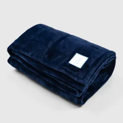 Navy Sherpa Blanket
