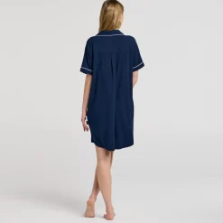 Navy Button Up Nightshirt