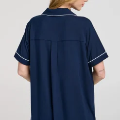 Navy Button Up Nightshirt