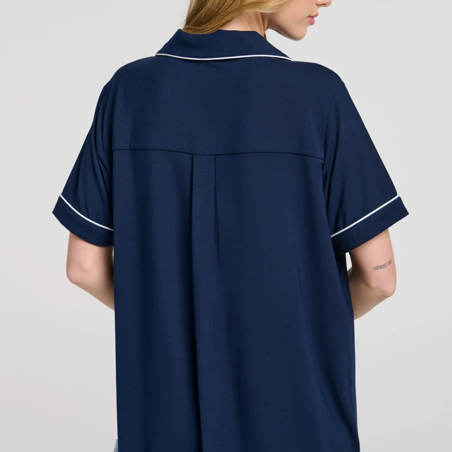 Navy Button Up Nightshirt