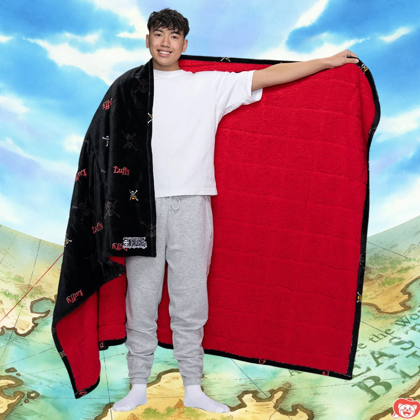 ONE PIECE Luffy Sherpa Blanket Licensed
