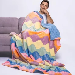 Pastel Wave Sherpa Blanket
