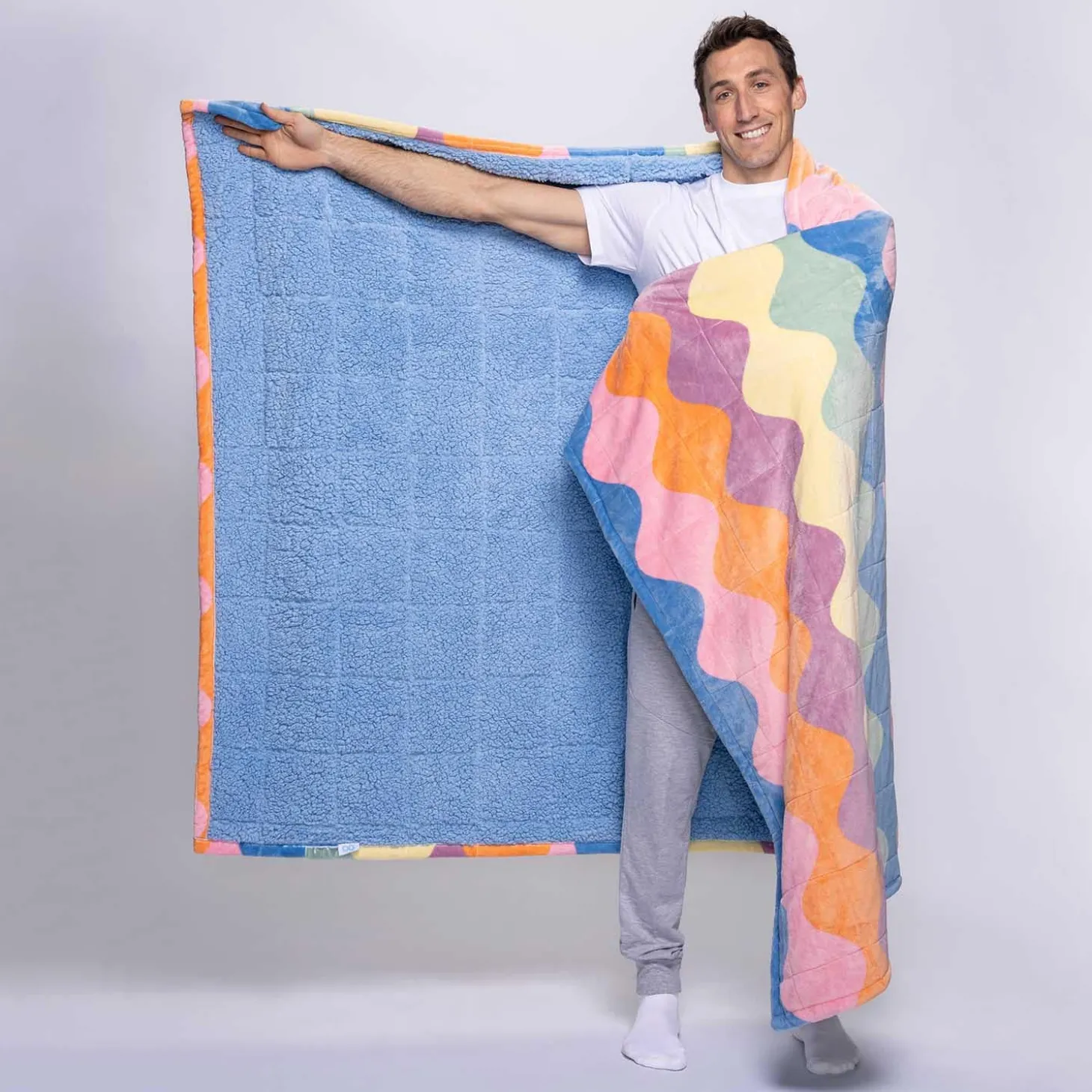 Pastel Wave Sherpa Blanket