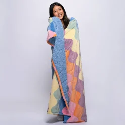 Pastel Wave Sherpa Blanket