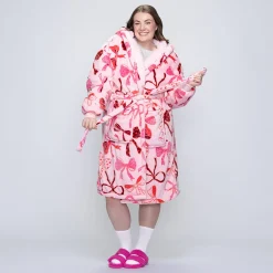 Pink Bows Sherpa Dressing Gown