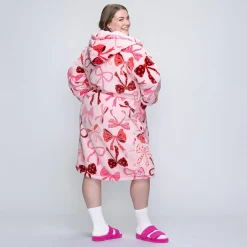 Pink Bows Sherpa Dressing Gown