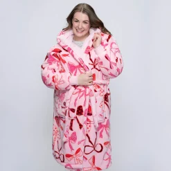 Pink Bows Sherpa Dressing Gown