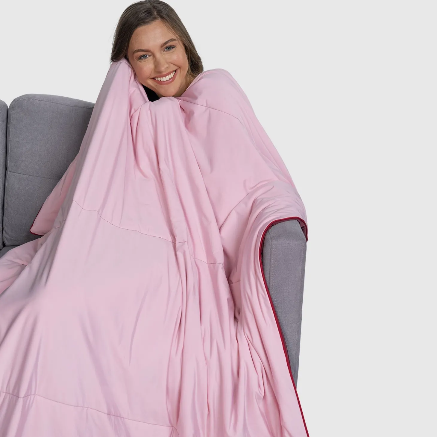 Pink/Burgundy Colour Block Cooling Blanket