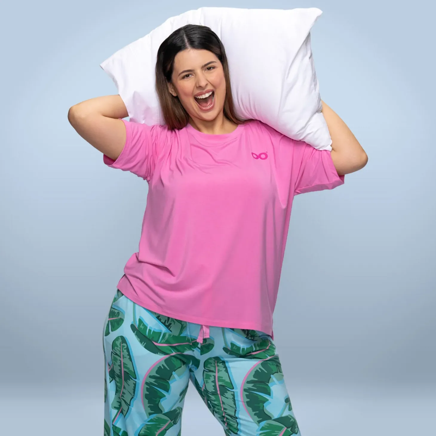 Pink Cooling Short Sleeve PJ Top