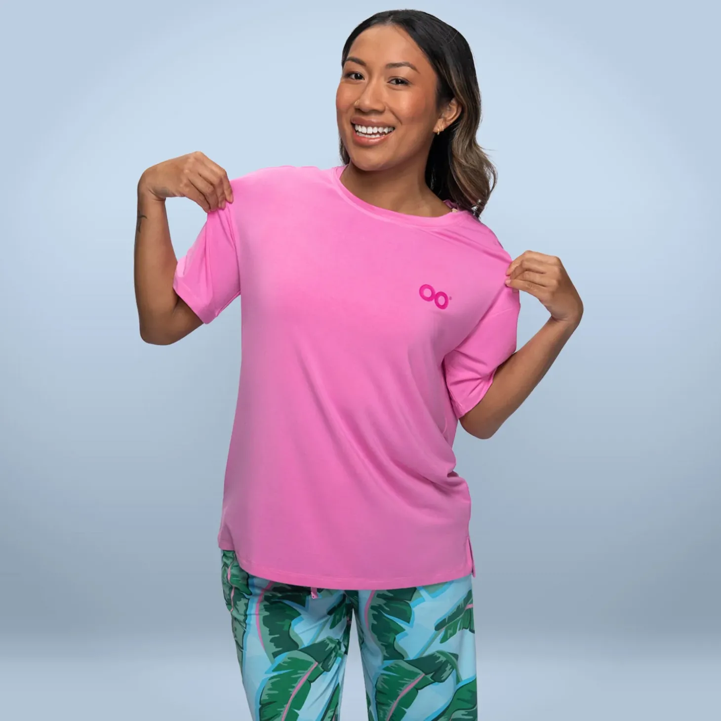 Pink Cooling Short Sleeve PJ Top