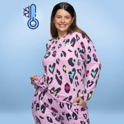 Pink Leopard Cooling Long Sleeve PJ Top