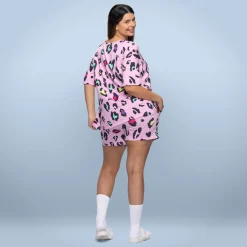 Pink Leopard Cooling Short Sleeve PJ Top
