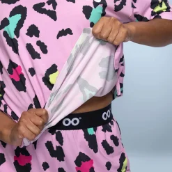 Pink Leopard Cooling Short Sleeve PJ Top