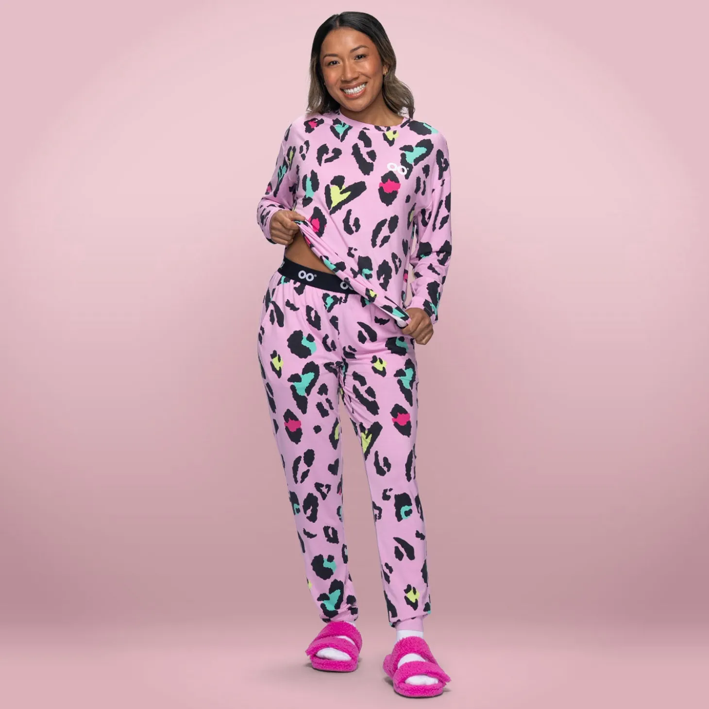 Pink Leopard Warming Cuffed PJ Bottom