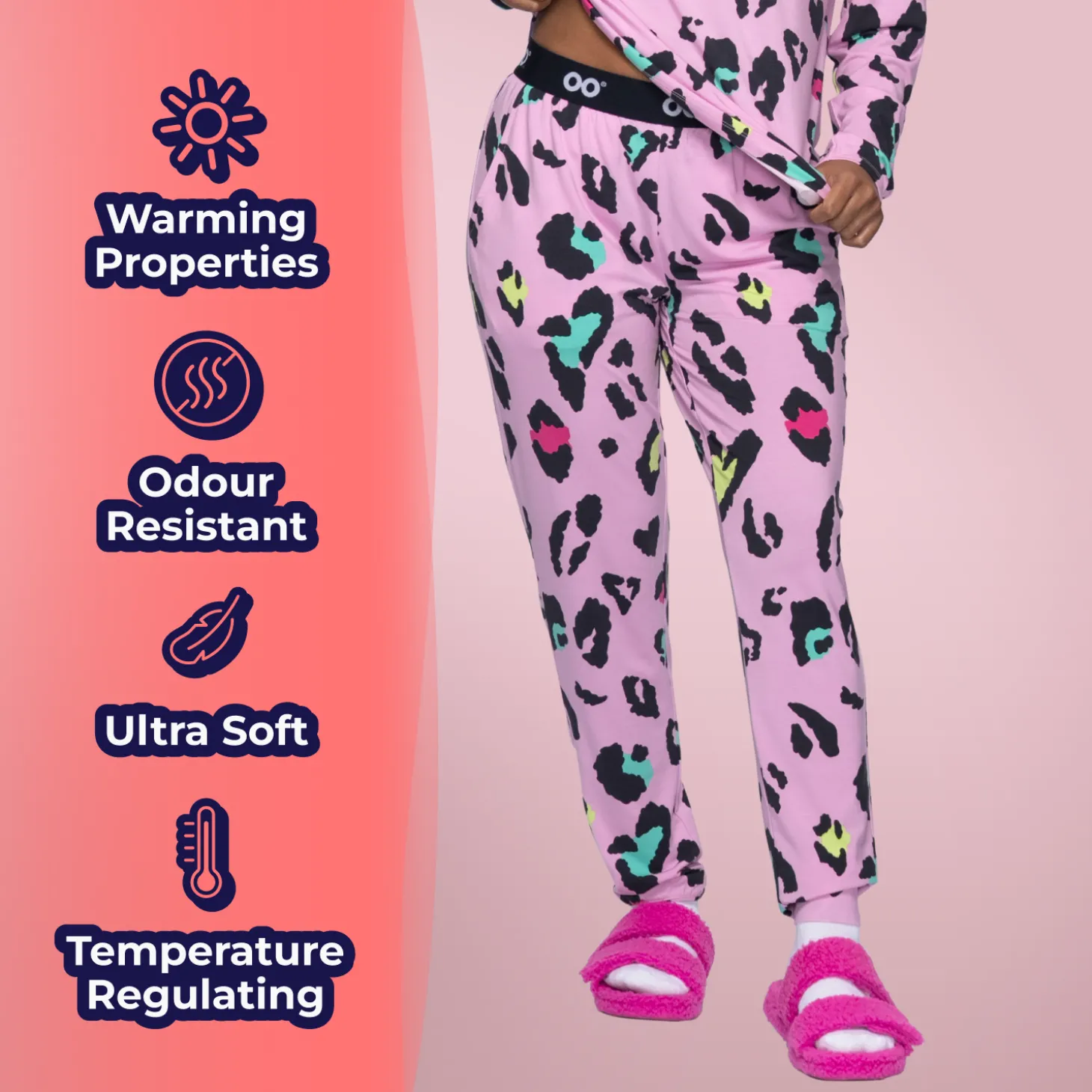 Pink Leopard Warming Cuffed PJ Bottom