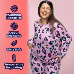 Pink Leopard Warming Long Sleeve PJ Top