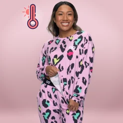 Pink Leopard Warming Long Sleeve PJ Top