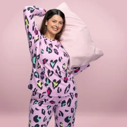 Pink Leopard Warming Long Sleeve PJ Top