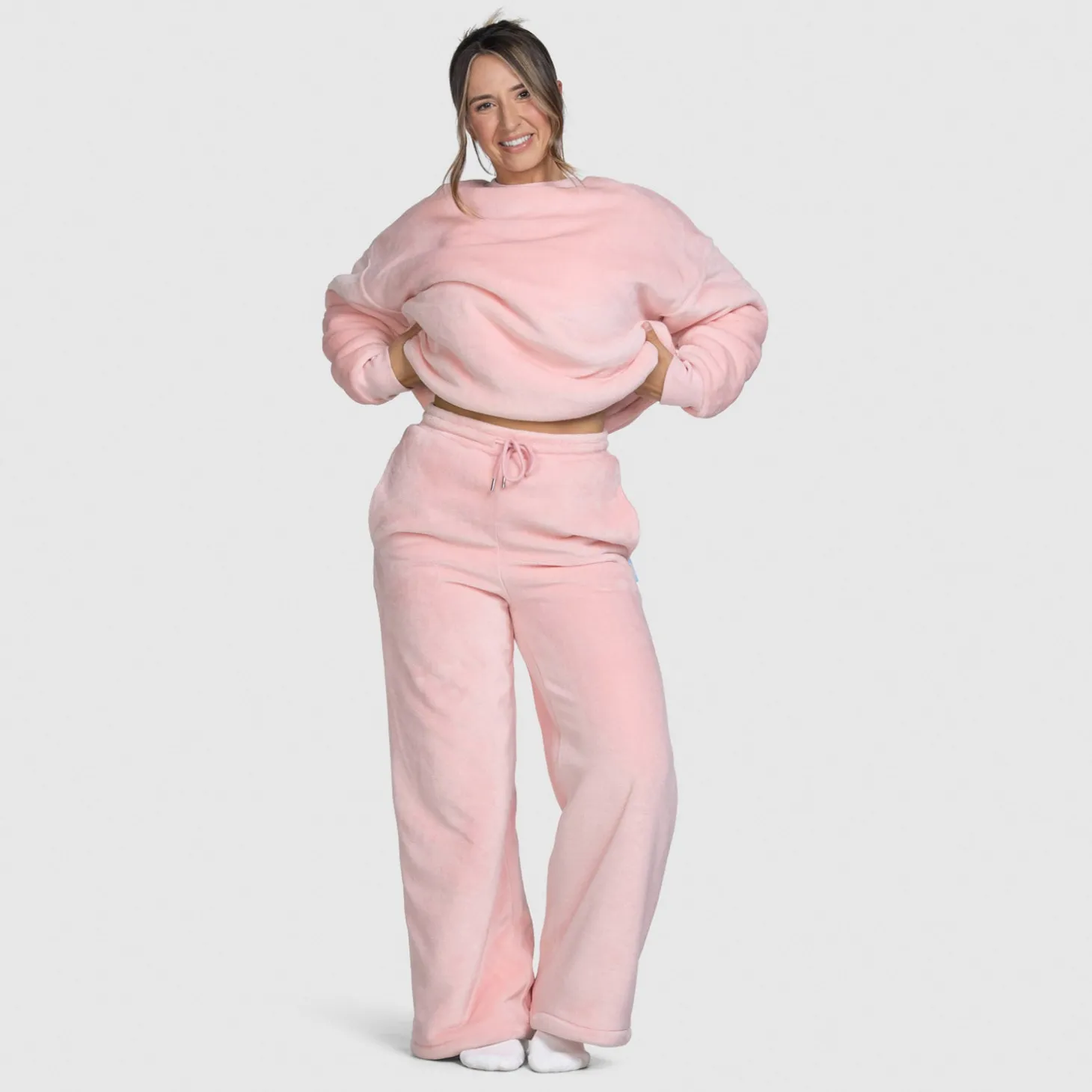 Pink Sherpa Wide Leg Pant