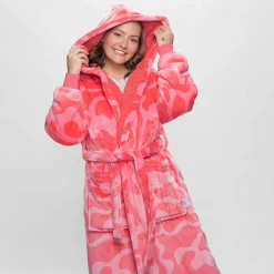 Pink Swirl Sherpa Dressing Gown