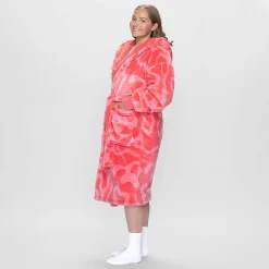 Pink Swirl Sherpa Dressing Gown
