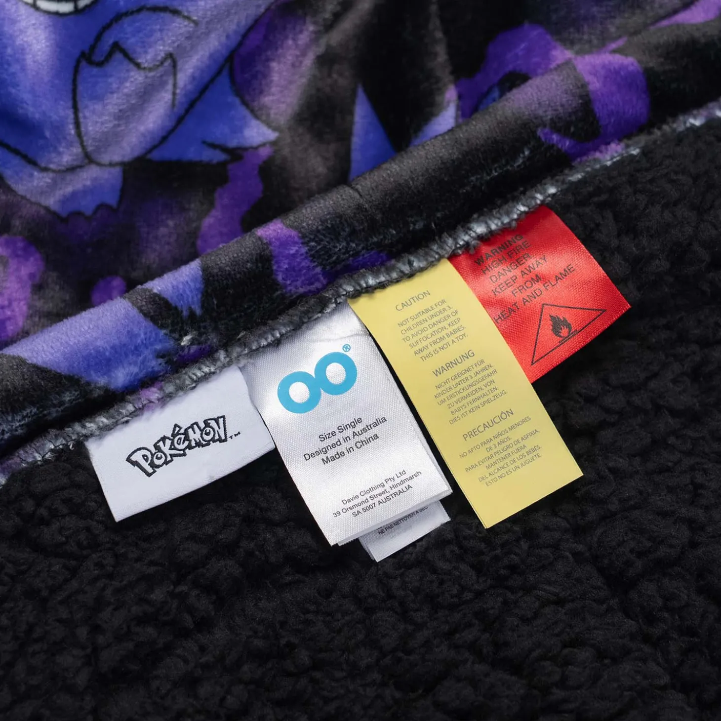 Pokémon Gengar Sherpa Blanket Licensed