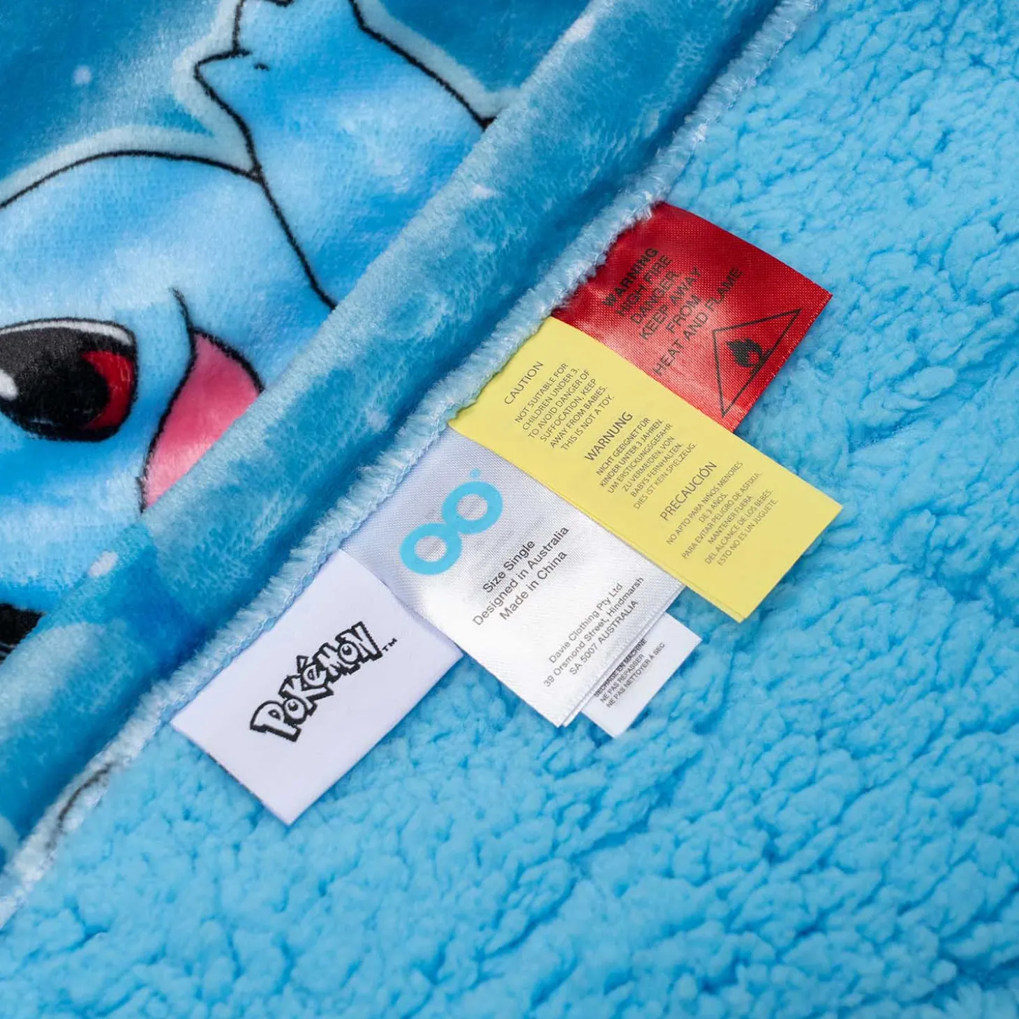 Pokémon Squirtle Sherpa Blanket Licensed