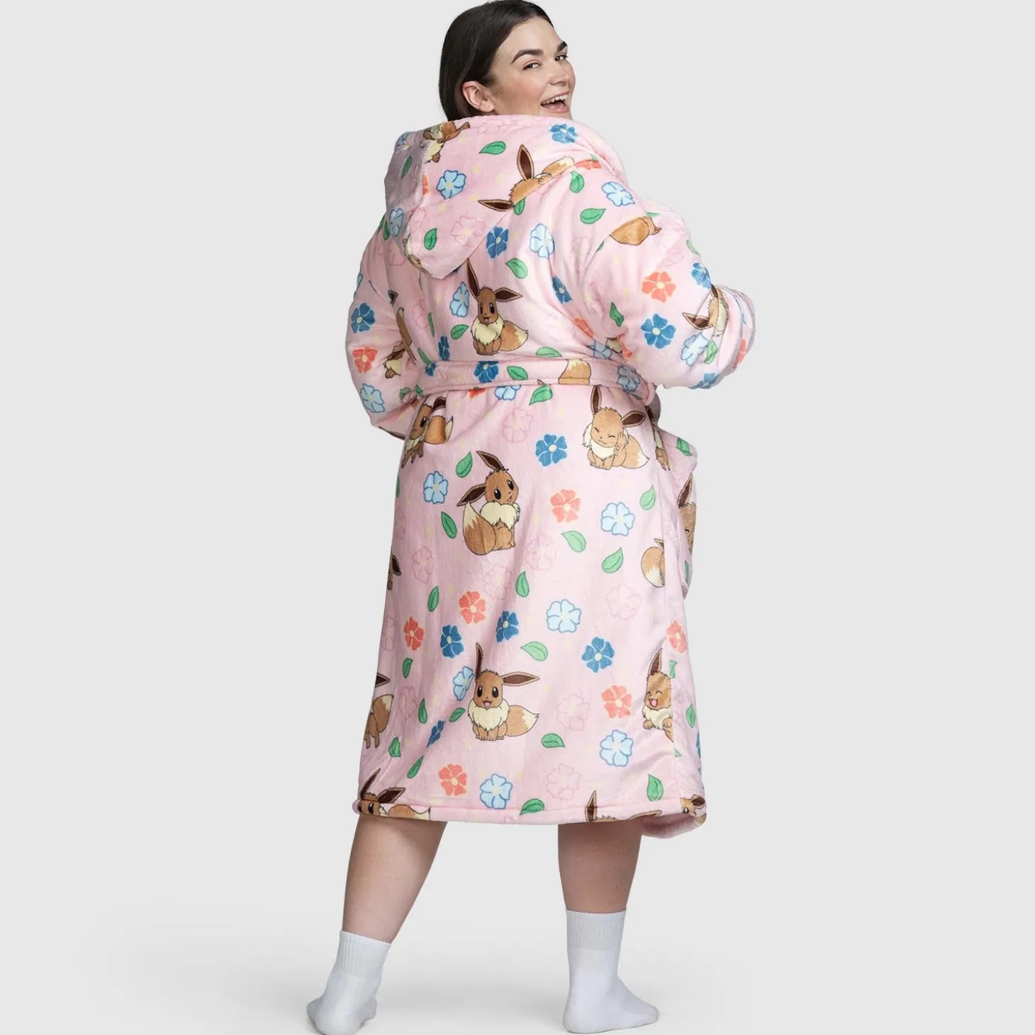 Pokémon Eevee Flowers Sherpa Dressing Gown Licensed