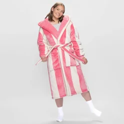 Rose Stripe Sherpa Dressing Gown