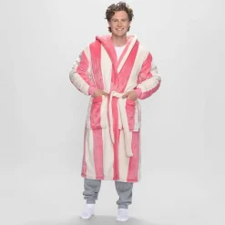 Rose Stripe Sherpa Dressing Gown