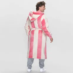 Rose Stripe Sherpa Dressing Gown