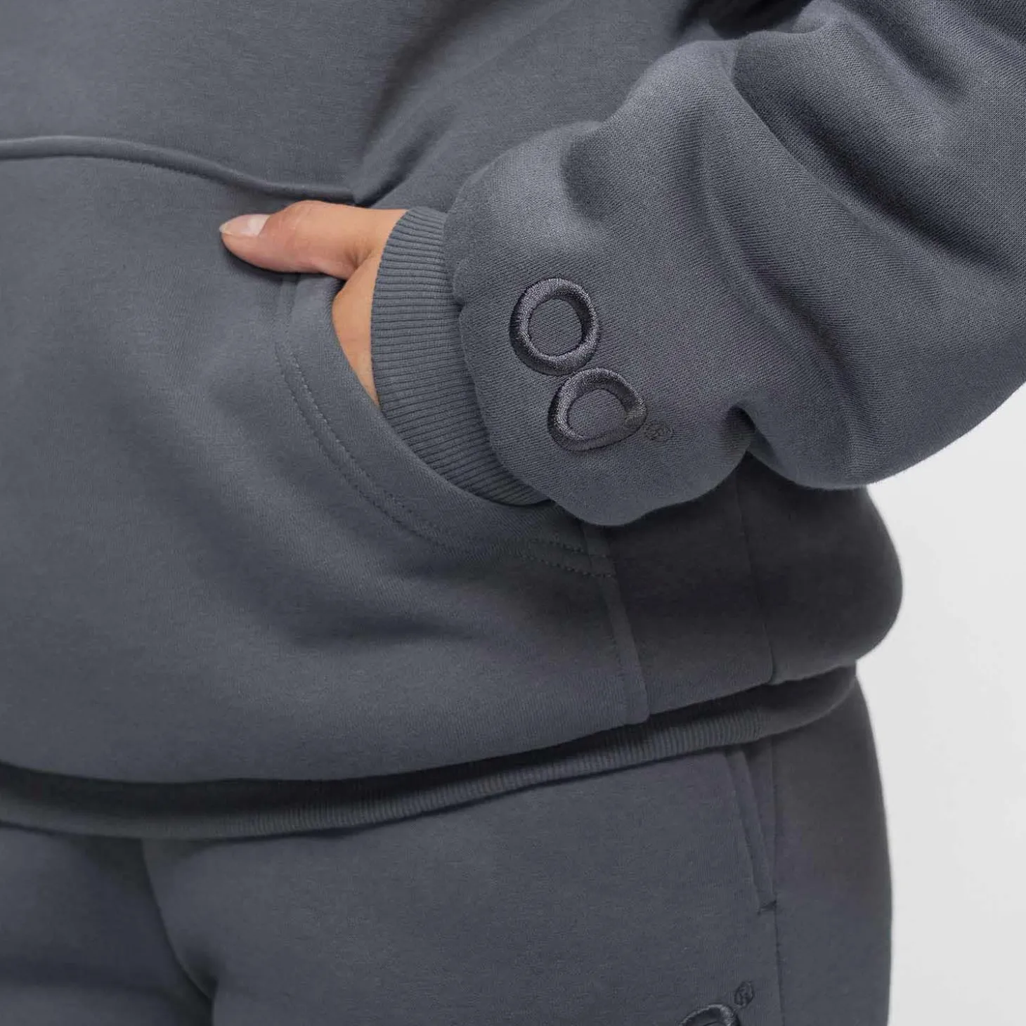 Slate Sherpa Lined Fleece Hoodie