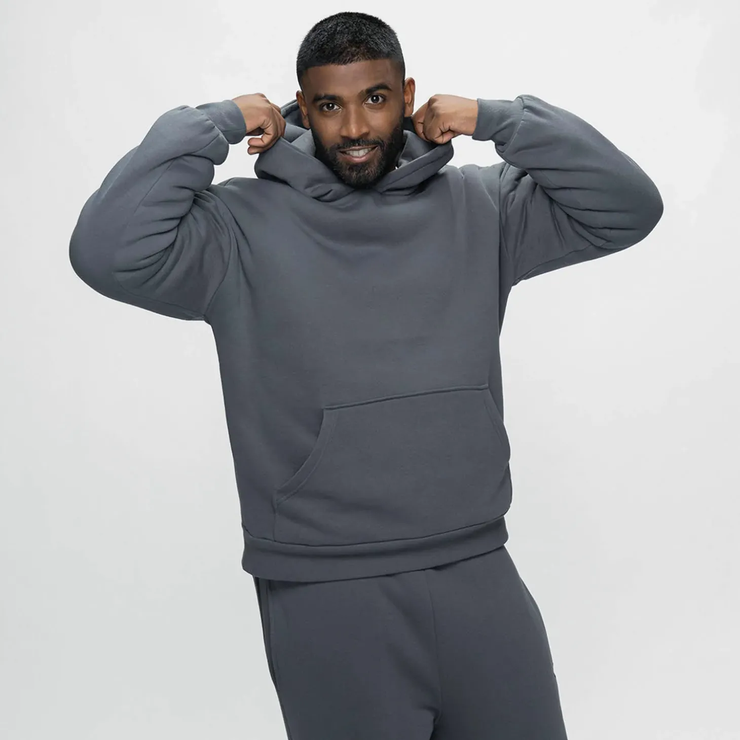Slate Sherpa Lined Fleece Hoodie
