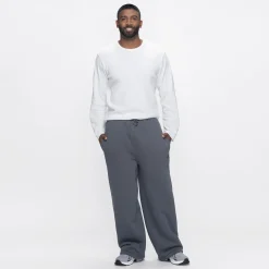 Slate Sherpa Lined Wide Leg Trackpant