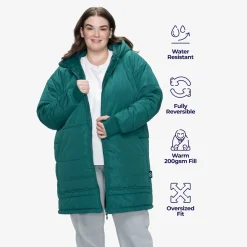 Teal Long Puffer Jacket