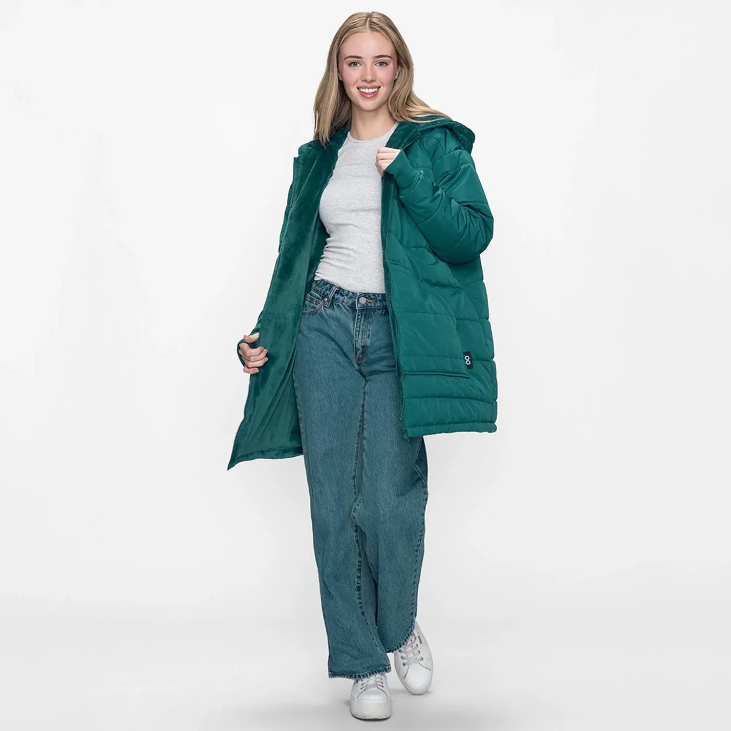 Teal Long Puffer Jacket